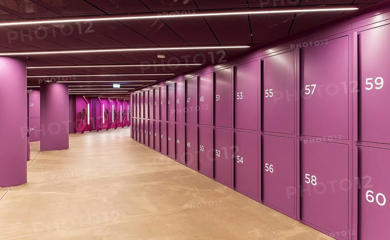 Underground car park for bicycles, redesigned Potsdamer Platz station, Sony Center, Berlin, Germany, Europe