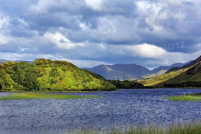 Freshwater lake Kylemore Lough, Connemara, Galway, Wild Atlantic Way, Ireland, Europe