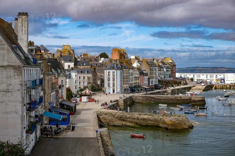 Douarnenez, Brittany, France - Port de Rosmeur harbour in the picturesque harbour town of Douarnenez