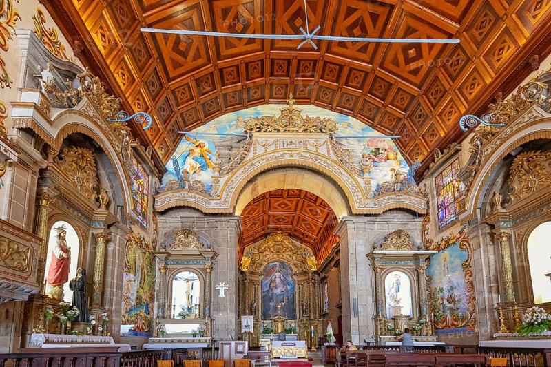 Matriz de Santa Maria de Válega church interior, Ovar, Aveiro, Portugal, Europe