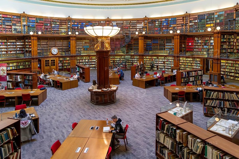 Historic circular Picton Reading Room inside Liverpool Central library, city of Liverpool, England, UK completed 1879