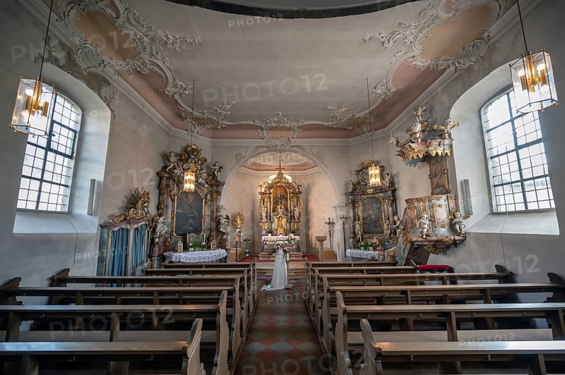 Interior of St Wendilinus Church, built between 1766 and 1769, Steinbach, Lower Franconia, Bavaria, Germany, Europe