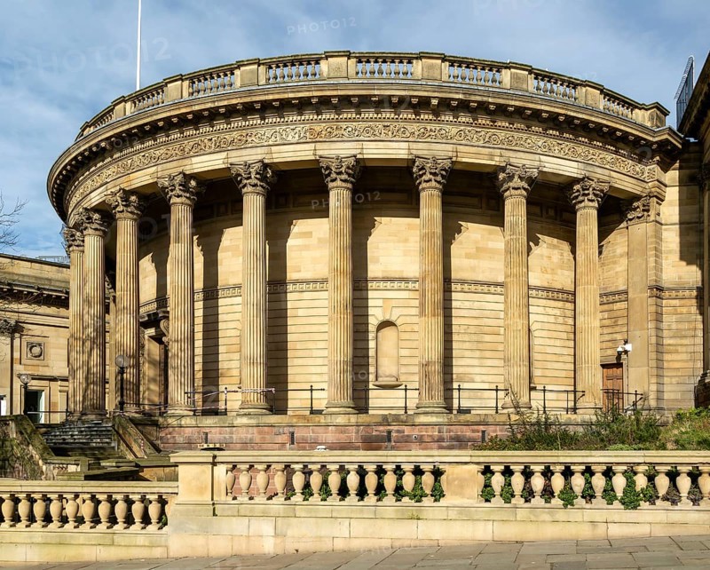 Neoclassical architecture of the Picton Library building extension of the Central Library, city centre of Liverpool, England, UK 1879