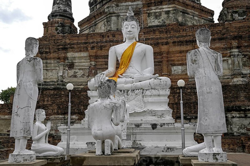 Buddha statue in Wat Yai Chai Mongkhon, Buddhist temple, Ayutthaya, Ayutthaya province, Thailand, Asia
