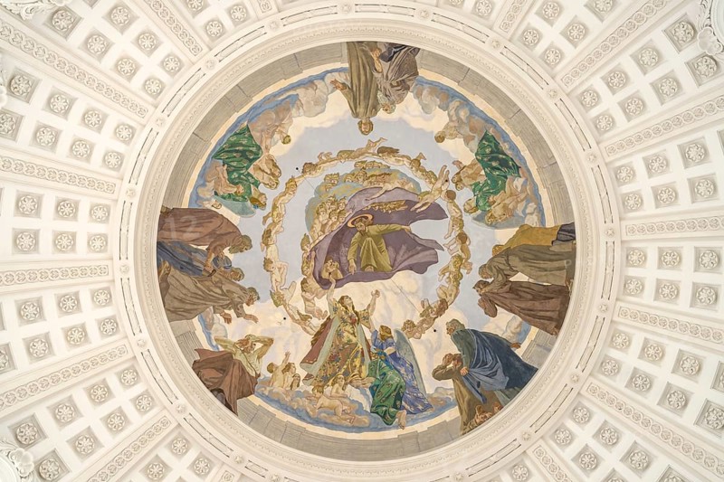 Ceiling painting in the dome of St. Blasius Cathedral in St. Blasien, Black Forest, Baden-Württemberg, Germany, Europe