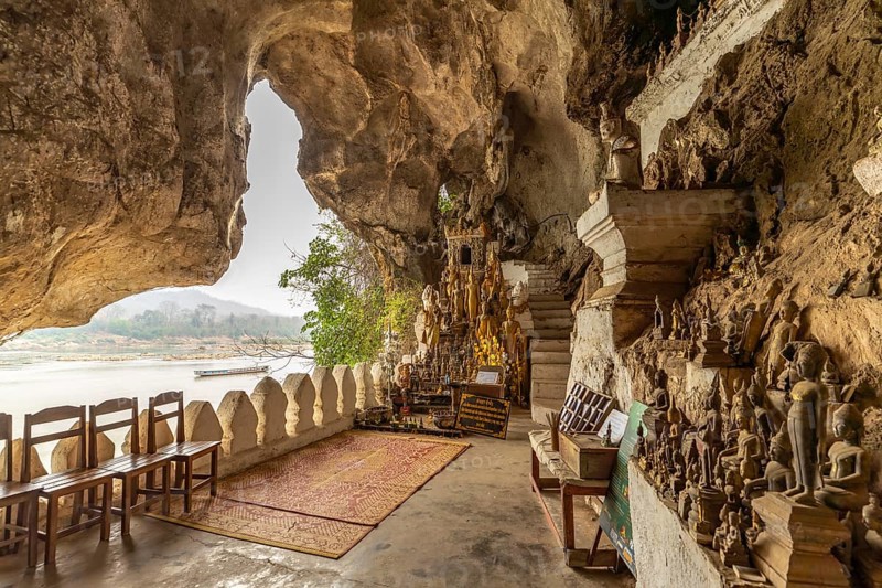 Buddha statues in the Pak Ou caves near Luang Prabang, Laos, Asia
