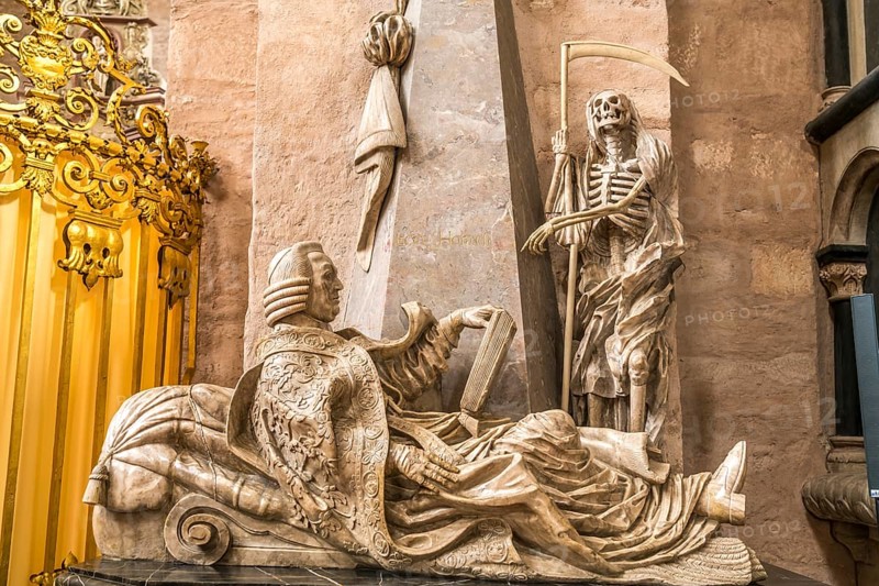 Tomb of Johann Philipp von Walderdorf in the interior of St Peter's Cathedral, UNESCO World Heritage Site in Trier, Rhineland-Palatinate, Germany, Europe