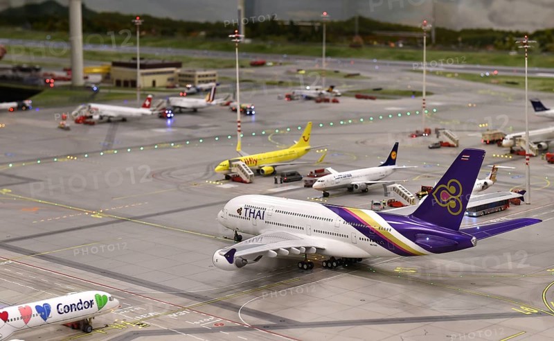 Airbus A380 at Miniatur Wunderland Hamburg, Germany, Europe