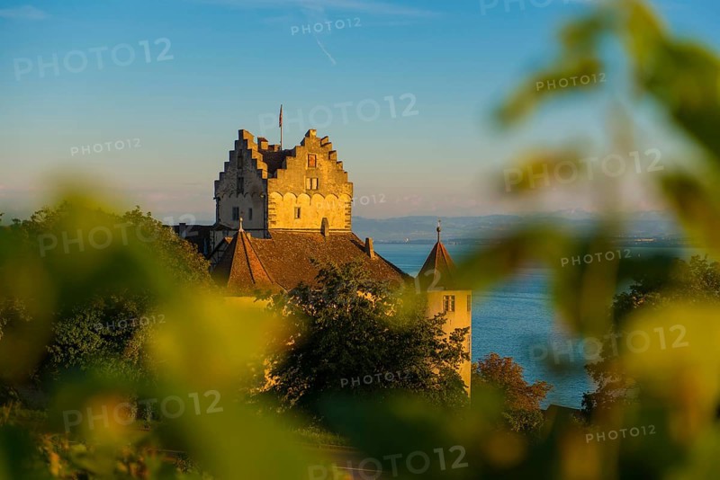 Meersburg Castle, Old Castle, Sunset, Meersburg, Lake Constance, Baden-Württemberg, Germany, Europe
