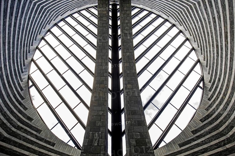 Chiesa di San Giovanni Battista, interior view, architect Mario Botta, Mogno, near Fusio, Lavizzara, Canton Ticino, Switzerland, Europe