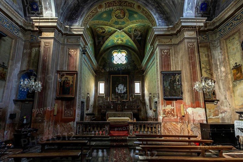 Parish church of Sant'Anna, 1747-1753, interior view, mountain village of Rasa, Centovalli, Canton Ticino, Switzerland, Europe