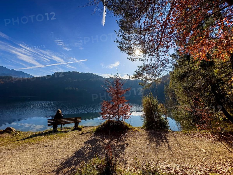 Autumn atmosphere at Hechtsee lake near Kufstein, Tyrol, Austria, Europe