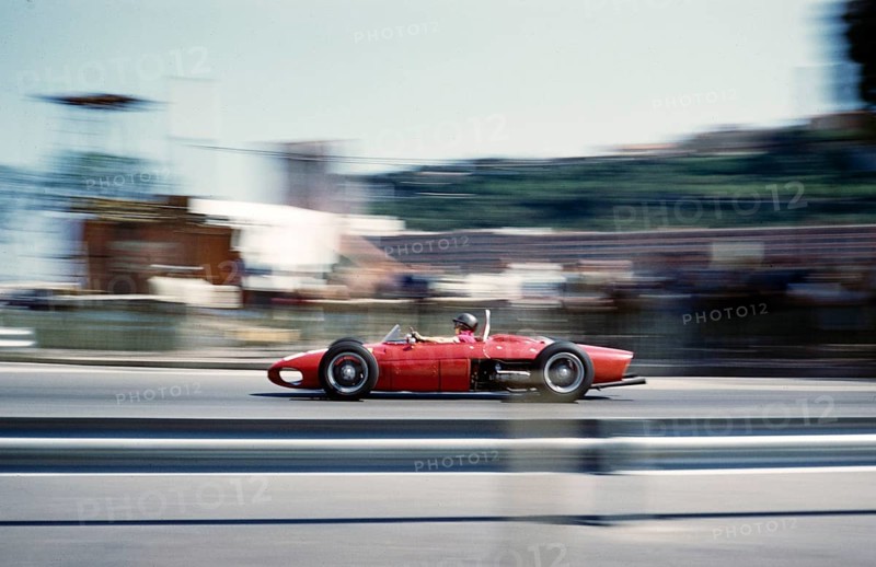 Formula 1 race Grand Prix of Monaco 1961 Richie Ginther in the Ferrari 156 F1 sharknose in Sainte Devote