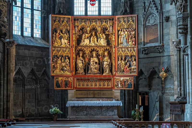 Wiener Neustädter Altar in the interior of St Stephen's Cathedral in Vienna, Austria, Europe