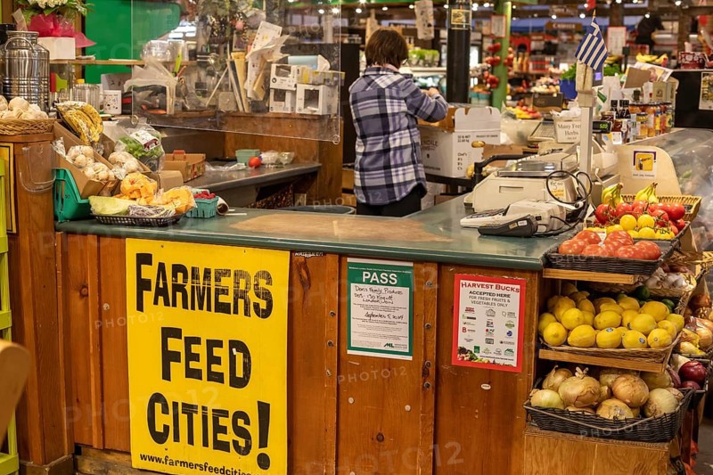 London, Ontario, Canada - Covent Garden Market. Established in 1845, the daily market offers farmers' produce along with a wide variety of food and other products from local merchants.