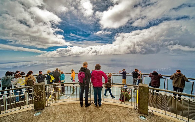 Floating glass platform, glass skywalk on the highest cape in Europe, tourist attraction, Cabo Girão, Câmara de Lobos district, Madeira, Portugal, Europe