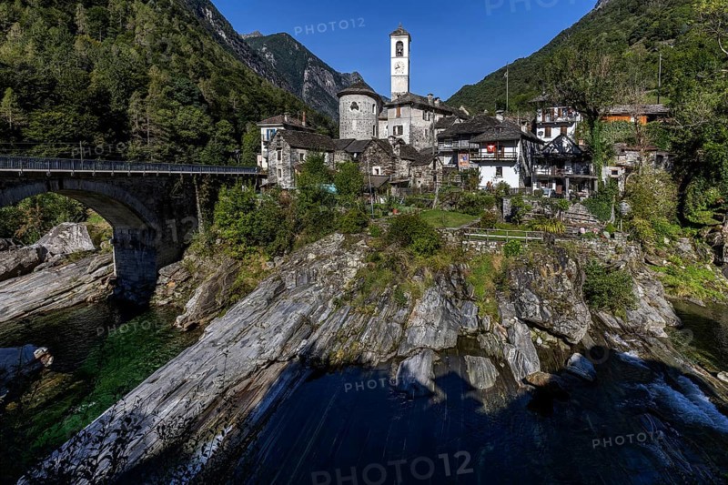 Lavertezzo on the Verzasca, Verzasca Valley, Valle Verzasca, Canton Ticino, Switzerland, Europe