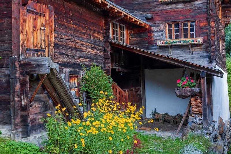 Farmhouse, Historic village of Mühlebach, Valais, Switzerland, Europe