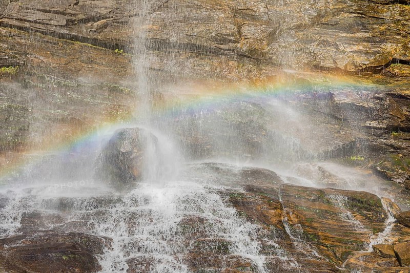 Rainbow. Melnikfall, a waterfall located at the Malta Hochalm road. Carithia, Austria, Europe