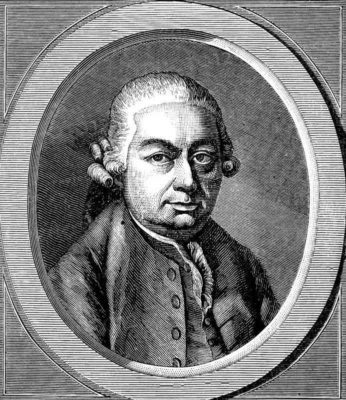 Carl Philipp Emanuel Bach (1714 Weimar, 1788 Hamburg) portrait, chamber musician and harpsichordist in the royal chapel in Berlin, accompanies Frederick the Great playing the flute, 1767 church music director in Hamburg, history of German music, historical illustration 1892
