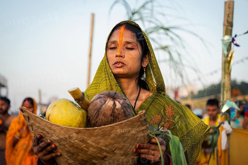 Hindu devotees perform rituals as they offer prayers to the Sun god in the bank of Brahmaputra river on the occasion of the 'Chhath Puja' festival in Guwahati, Assam, India on 7 November 2024. Chhath Puja is a significant Hindu festival celebrated primarily in the Indian states of Bihar, Jharkhand, Uttar Pradesh, and in Nepal. Dedicated to the worship of the Sun God (Surya) and his wife Usha (also referred to as Chhathi Maiya), this festival seeks blessings for prosperity, health, and longevity