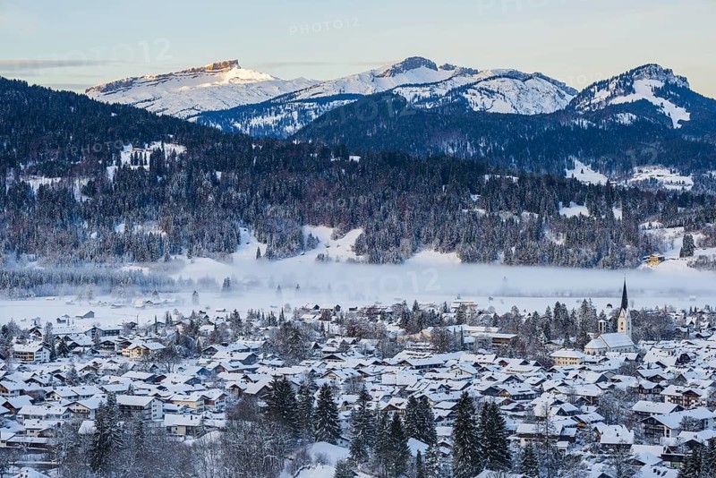 Winter in Oberstdorf, Oberallgäu, Allgäu Alps, Allgäu, Bavaria, Germany, Europe