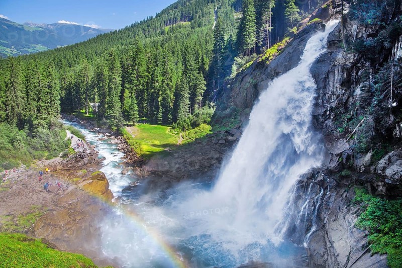 Krimml Waterfalls, the highest in Austria with a drop of 385 metres, Krimml, Krimml Achental, Hohe Tauern National Park, Pinzgau, Salzburg province, Austria, Europe