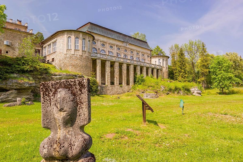 The Historical White House in Vyšné Ružbachy Spa, Slovakia from 1931 offers a dining room is for the guests of the Travertín Hotels, the Swiss Houses and the Grand Hotel Strand