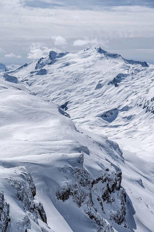 Snow-covered mountain landscape, view of the Wildhorn, Bernese Alps, Bernese Oberland, Switzerland, Europe