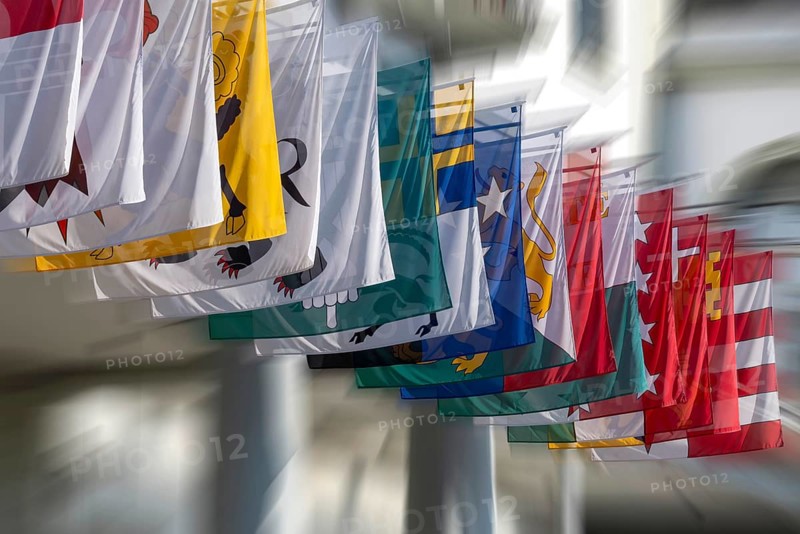 Symbolic photo of cantonal flags, Switzerland, Europe