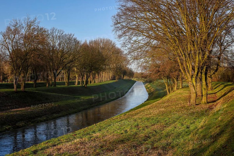 Dinslaken, North Rhine-Westphalia, Germany, The Emscher has been completely wastewater-free since January 2022 following the construction of a parallel sewer. The river was previously an open, above-ground wastewater sewer, combined sewer with surface water and wastewater, Europe