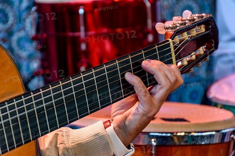 Acoustic guitar player in stage during brazilian popular music presentation Belo Horizonte, Minas Gerais, Brazil, South America