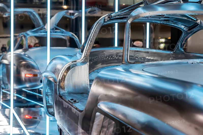 Retro Classics car show opens in Stuttgart. With over 90, 000 visitors and more than 900 exhibitors, the trade fair for driving culture is the central meeting place for the classic car scene in southern Germany. Mercedes-Benz 300 SL Coupé (W198) from 1955 under restoration. Stuttgart, Baden-Württemberg, Germany, Europe