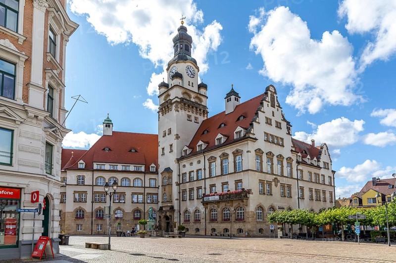 Town hall at the Obermarkt in Döbeln, Saxony, Germany, Europe
