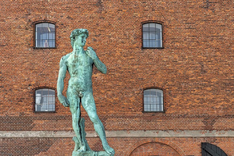 Replica of Michelangelo's David at Langelinie Pier in Copenhagen, Denmark, Europe