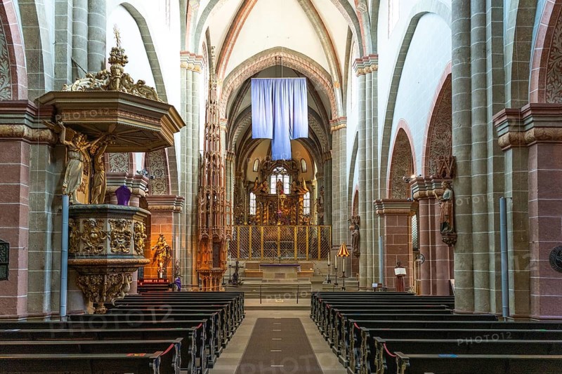 Interior of St Peter's Cathedral, Fritzlar, Schwalm-Eder district, Hesse, Germany, Europe