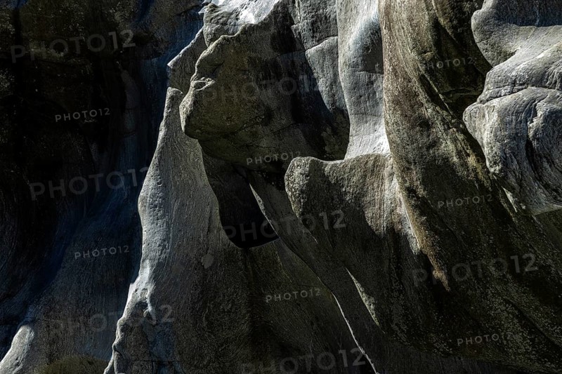 Rocks, granite rock structures in the Maggia River near Ponte Brolla, in the Maggia Valley, Valle Maggia, Canton Ticino, Switzerland, Europe
