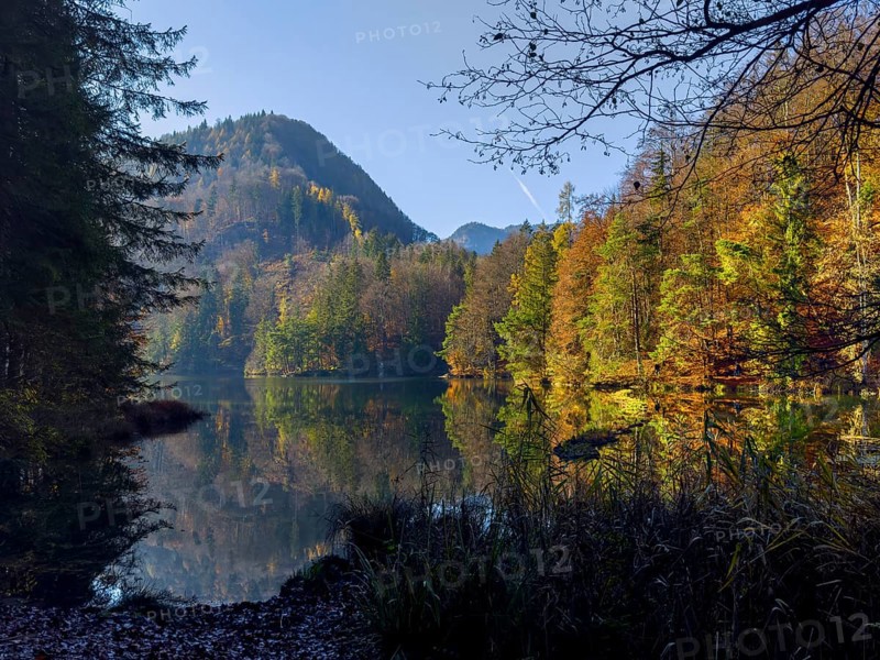 Autumn atmosphere at Hechtsee lake near Kufstein, Tyrol, Austria, Europe