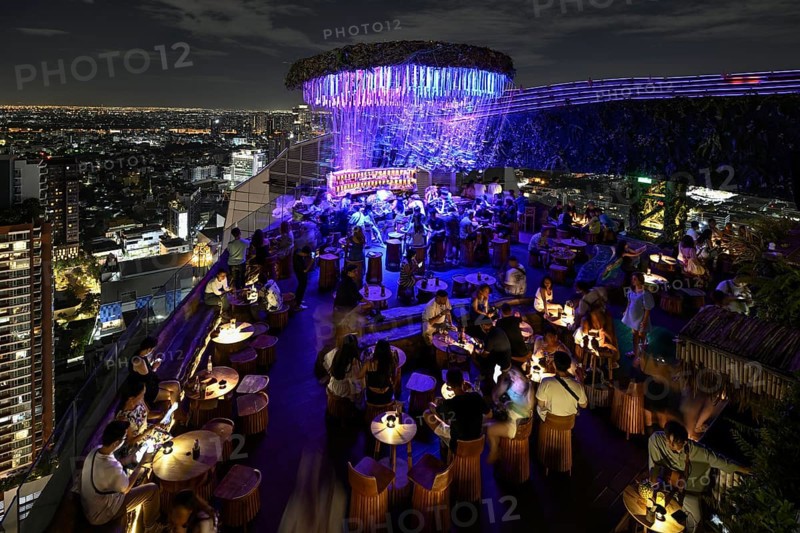 Tichuca Rooftop Bar, nicknamed Jellyfish Bar, in the T-One Building on Sukhumvit Road, Phra Khanong neighbourhood, Bangkok, Thailand, Asia