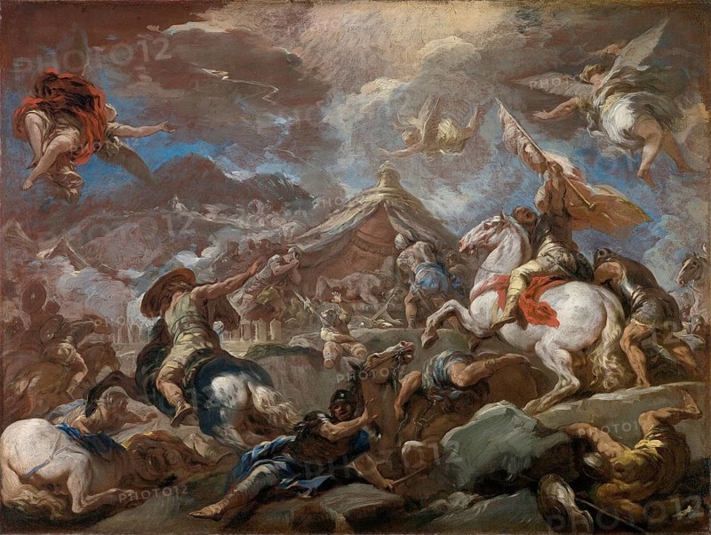 Die Auffindung des Leichnams des Holofernes (1703), painting by Luca Giordano (Italian, 1634-1705), historically, digitally restored reproduction of a 17th-century original, exact date unknown, The Discovery of the Body of Holofernes (1703), painting made by Luca Giordano (Italian, Historically, digitally restored reproduction of a 17th-century original, exact date unknown