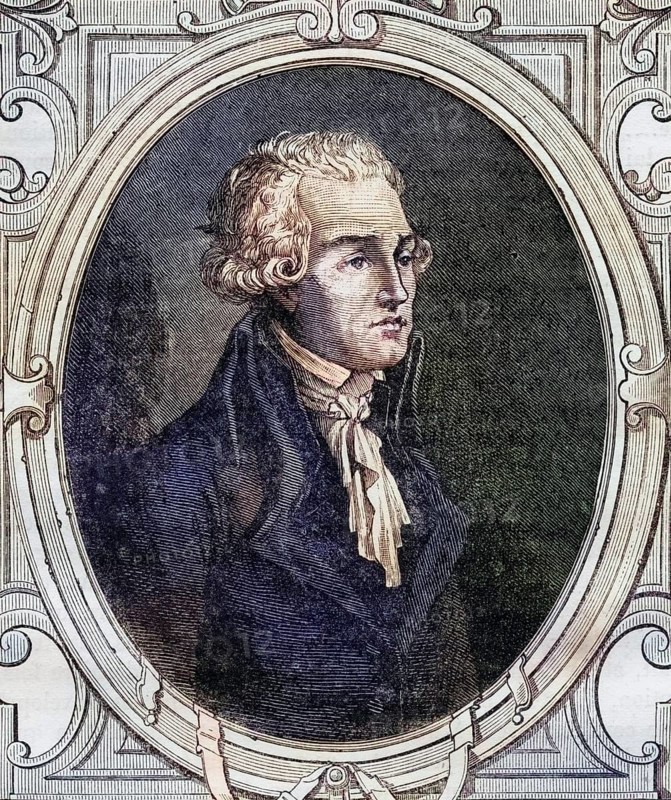 The young Robespierre. Maximilien Robespierre, 1758-1794, Jacobin leader during the French Revolution, Historical, digitally restored reproduction from a 19th century original, Record date not stated