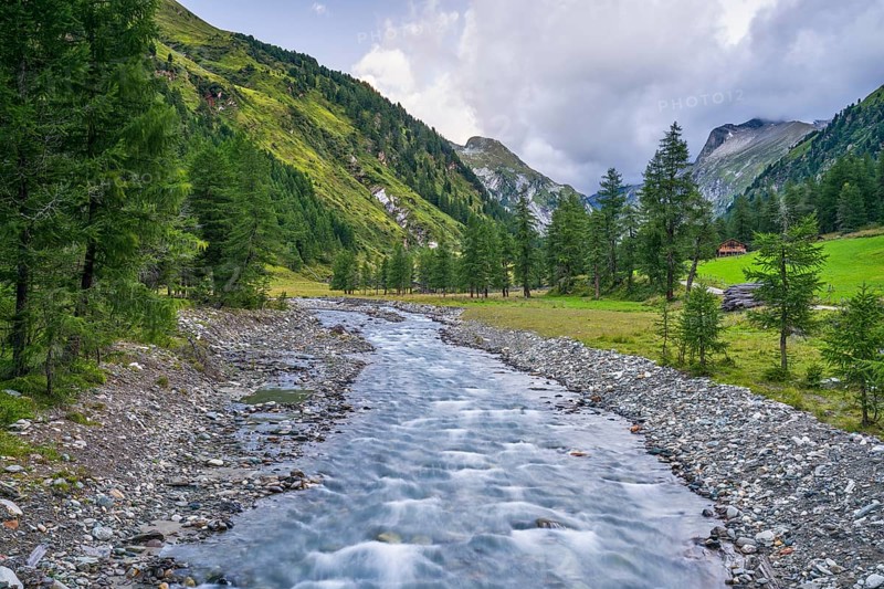 Stream in the Dorfertal valley, Kalser Tauern, Hohe Tauern National Park, Kals am Großglockner, East Tyrol