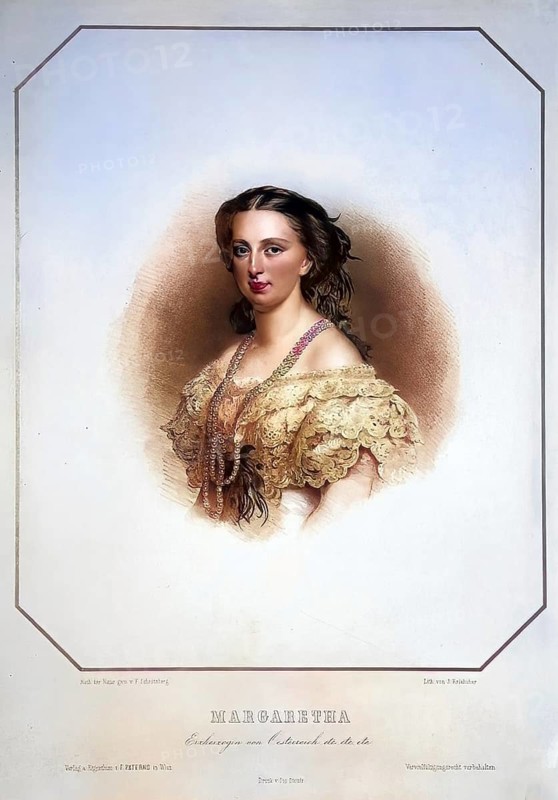 Margarete Karoline Princess of Saxony, Archduchess of Austria (born 24 May 1840 in Dresden, Saxony: died 15 September 1858 in Monza, Italy), Historical, digitally restored reproduction from a 19th century original, Record date not stated