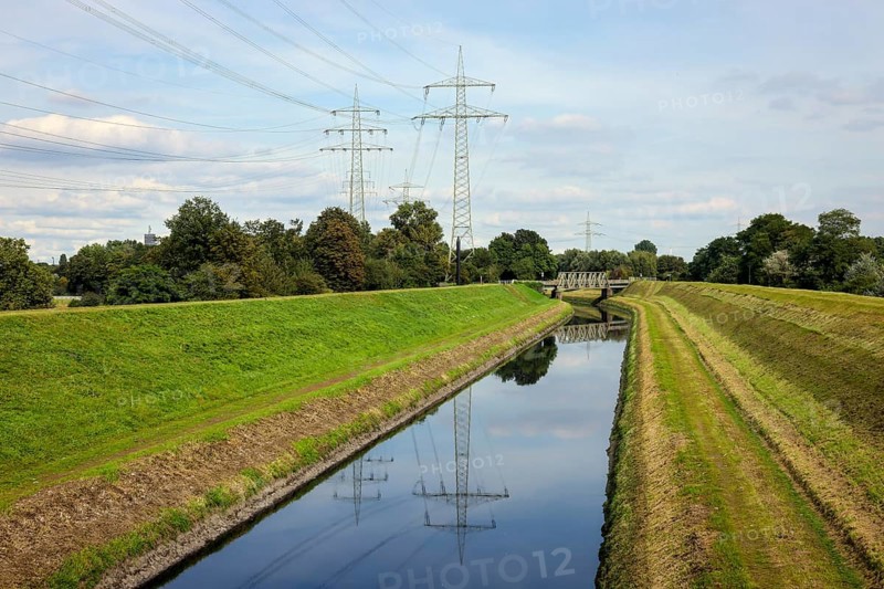 Essen, North Rhine-Westphalia, Germany - The Emscher has been completely free of wastewater since January 2022 following the construction of a parallel sewer. The river was previously an open, above-ground wastewater sewer, combined sewer with surface water and wastewater