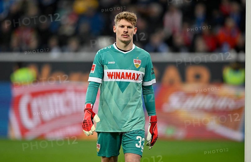Goalkeeper Alexander Nübel VfB Stuttgart (33) PreZero Arena, Sinsheim, Baden-Württemberg, Germany, Europe