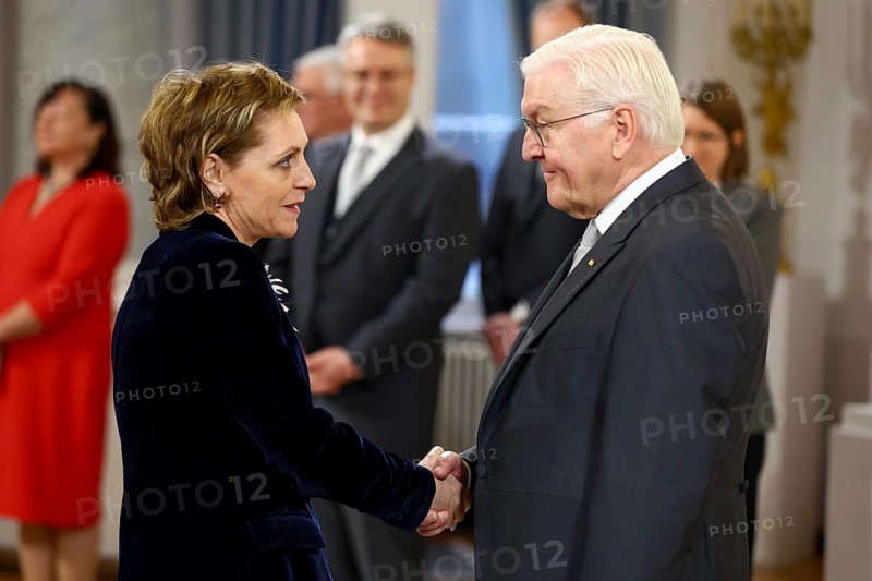 Adia Sakiqi Albania is received by Frank-Walter Steinmeier (President of the Federal Republic of Germany) in front of the Federal President's New Year's Reception at Bellevue Palace, Berlin 14 January 2025