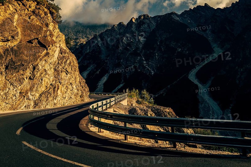 Hahntennjoch pass road in Tyrol in Lechtal, Austria, Europe