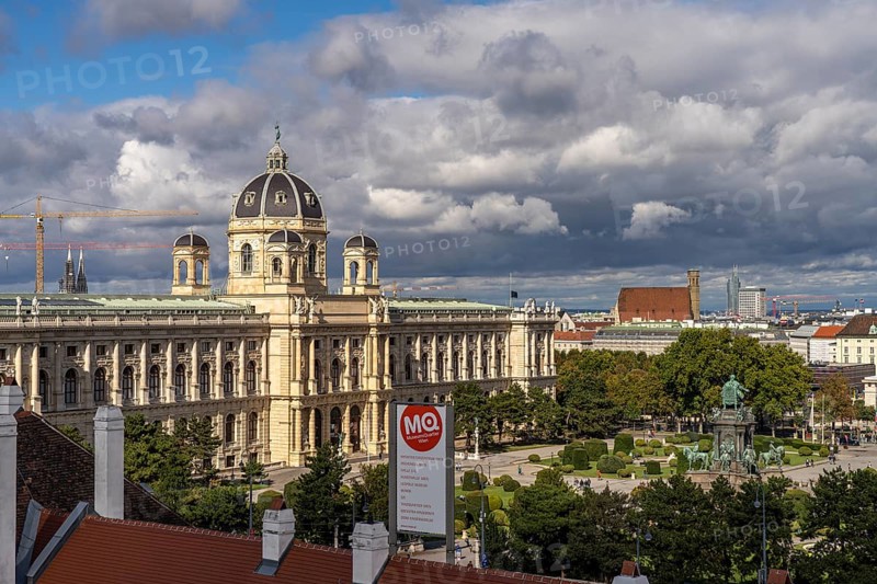 Maria Theresa Square with the Maria Theresa Monument and the Natural History Museum in Vienna, Austria, Europe