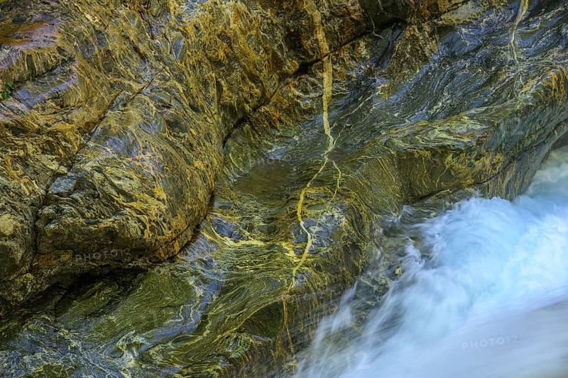 Beautiful stone structures at the Gesso della Barra torrent, Entracque, province of Cuneo, Italy, Europe