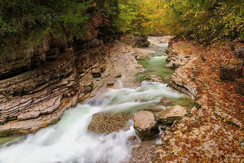 Rocks and clear water, Taugl creek, Bad Vigaun, Austria, Europe